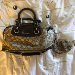 Coach Ashley Signature Satin Satchel NWT Brown